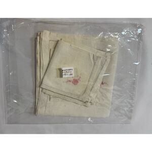 Vintage Pink White Open Work Embroidery Cotton Table Topper 4 Napkins Bridge Set